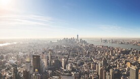 城市 纽约 鸟瞰 地平线 都市