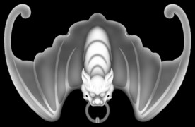 蝙蝠精雕图 灰度图 