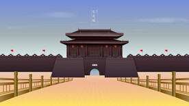 城市地标建筑插画手绘