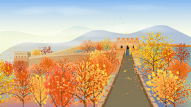 城市地标建筑插画手绘