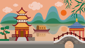 城市地标建筑插画手绘