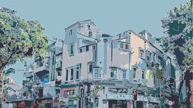 城市地标建筑插画手绘