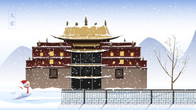 城市地标建筑插画手绘