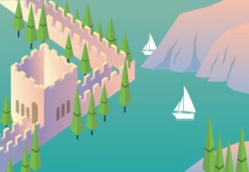 城市地标建筑插画手绘