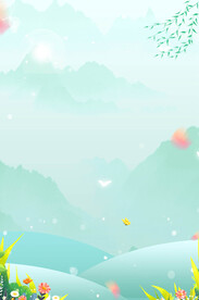 卡通植物清新装饰背景图