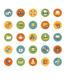 休闲生活扁平图标