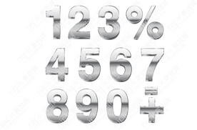 银色渐变数字 