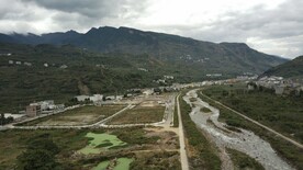 航拍宜东镇流沙河河堤