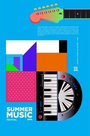 潮流炫酷电音艺术节插画海报