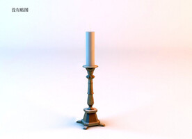 C4D模型蜡烛台