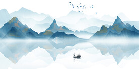 中国风水墨山水画背景