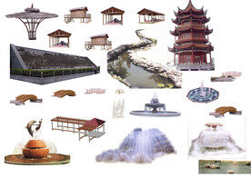 古建凉亭素材