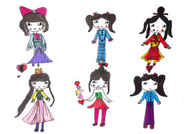 儿童画卡通小女孩