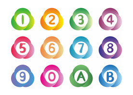 数字编号渐变环形矢量图