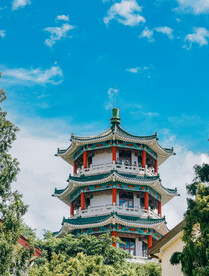 青岛地标建筑小鱼山公园