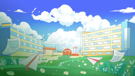 校园操场插画