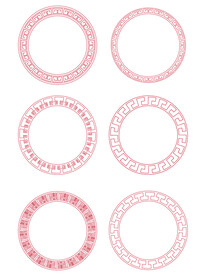 矢量中国风圆形红色边框