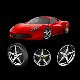 矢量卡通汽车法拉利手绘