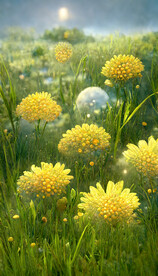 黄色小球花