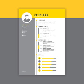 矢量黄色个人简历 