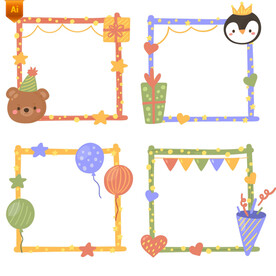 卡通手绘节日边框