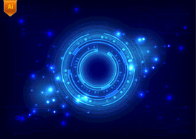 蓝色机械科技圆环