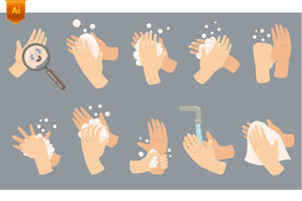 手部清洁科普插画