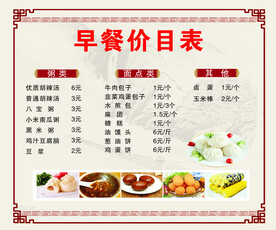 餐饮价格表