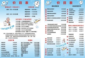 益民  口腔   价目表