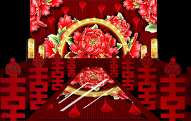 红色牡丹背景
