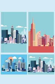 矢量现代建筑插画