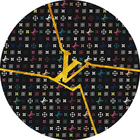黑底大牌金色标志地毯图