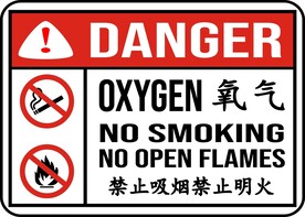氧气安全警示牌