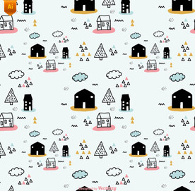 卡通房屋纹理图案