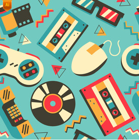 矢量童年光盘磁带