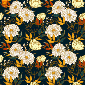 手绘菊花无缝背景