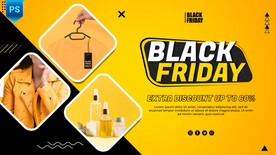 黄色促销海报模板