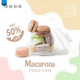 甜品美食海报模板