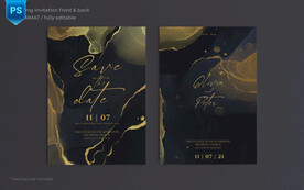 金色高档请柬海报模板