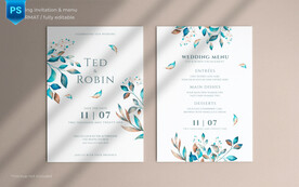 水彩高档请柬模板