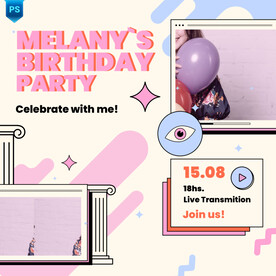 可爱时尚生日卡片