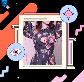 时尚几何卡通生日海报