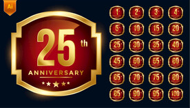 金色纪念日字体