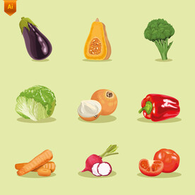 绿色蔬菜插画素材