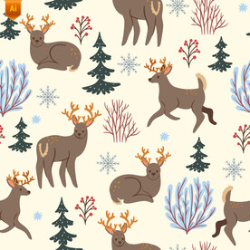 可爱小鹿卡通背景