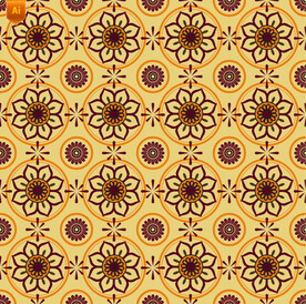 黄色复古藤蔓花纹