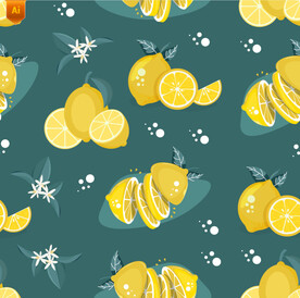 手绘柠檬水果背景