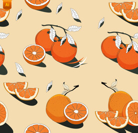 卡通橙色插画背景