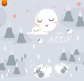 可爱卡通图案背景