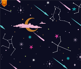 可爱星空印花图案